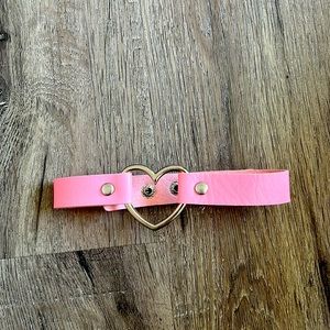 Pink Heart Choker